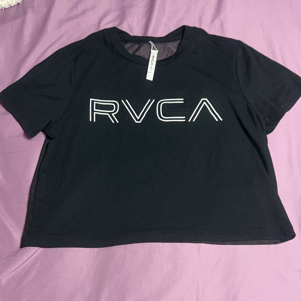 RVCA Black Graphic Crop Top